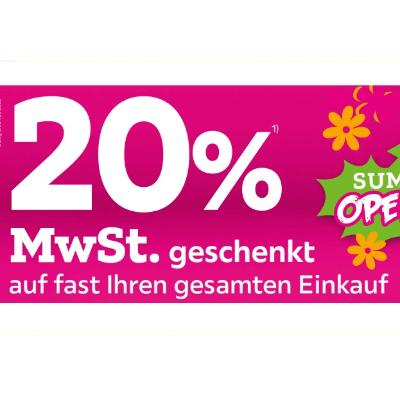 Promotion Bild von 20% MwSt. geschenkt auf fast Ihren gesamten Einkauf mömax