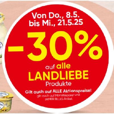 Promotion Bild von -30% AUF ALLE LANDLIEBE Produkte SPAR
