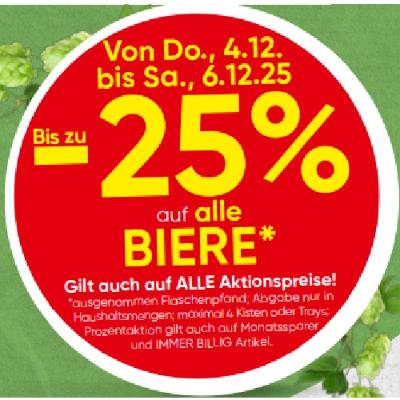 Bis zu -25% auf alle BIERE SPAR