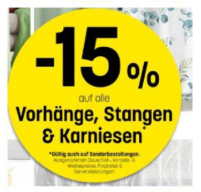 Promotion Bild von -15 % auf alle Vorhänge, Stangen & Karniesen Betten Reiter
