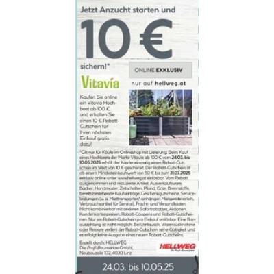 Promotion Bild von Jetzt Anzucht starten und 10 € sichern! Vitavia HELLWEG