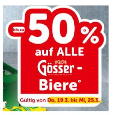 bis zu -50% auf ALLE Gösser-Biere INTERSPAR