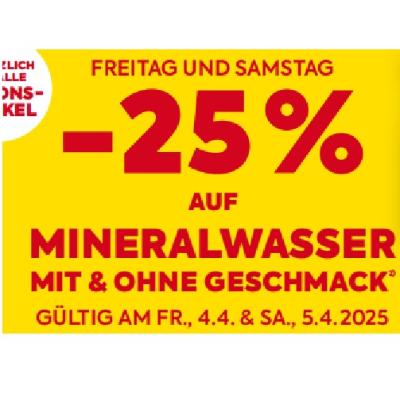 Promotion Bild von -25% AUF MINERALWASSER MIT & OHNE GESCHMACK BILLA