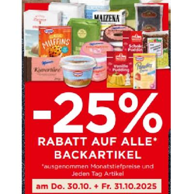 -25% RABATT AUF ALLE BACKARTIKEL Unimarkt