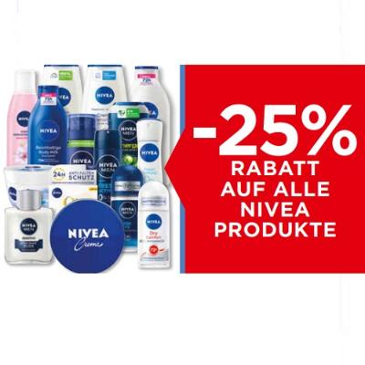 -25% RABATT AUF ALLE NIVEA PRODUKTE Unimarkt