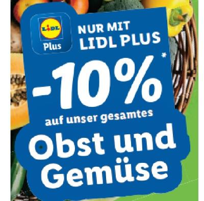 Promotion Bild von NUR MIT LIDL PLUS -10% auf unser gesamtes Obst und Gemüse Lidl