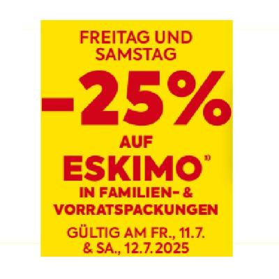 Promotion Bild von -25% AUF ESKIMO IN FAMILIEN- & VORRATSPACKUNGEN BILLA