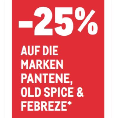 Promotion Bild von -25% AUF DIE MARKEN PANTENE, OLD SPICE & FEBREZE METRO