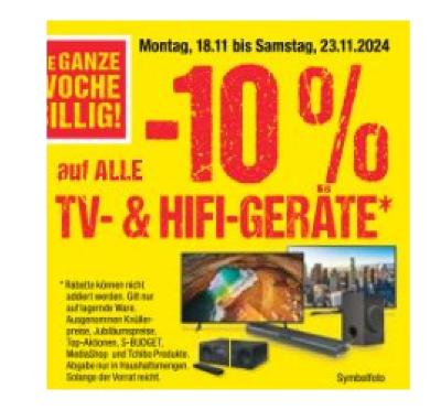 Promotion Bild von -10% auf ALLE TV- & HIFI-GERÄTE Maximarkt
