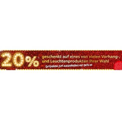 Promotion Bild von 20% geschenkt auf eines von vielen Vorhang-, und Leuchtenprodukten Ihrer Wahl XXXLutz