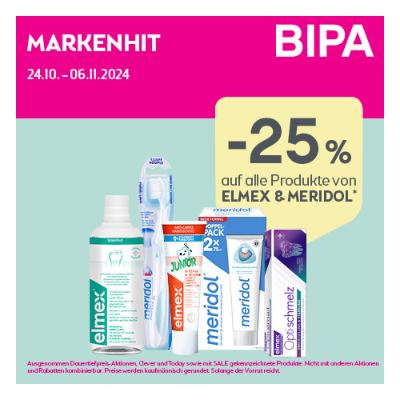Promotion Bild von -25% auf alle Produkte von ELMEX & MERIDOL BIPA