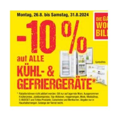 Promotion Bild von -10% auf ALLE KÜHL- & GEFRIERGERÄTE Maximarkt