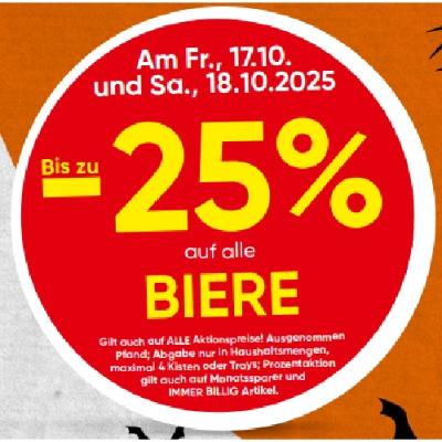 Bis zu -25% auf alle BIERE SPAR