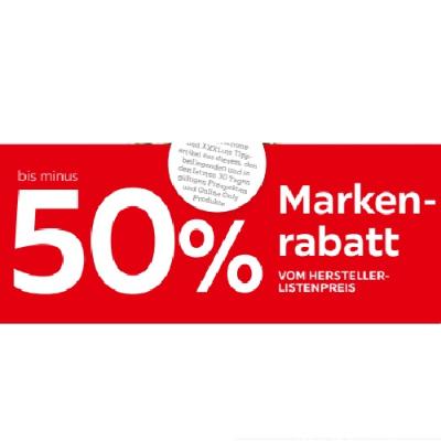 bis minus 50% Markenrabatt VOM HERSTELLERLISTENPREIS XXXLutz