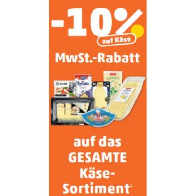 -10% MwSt.-Rabatt auf das GESAMTE Käse-Sortiment Penny