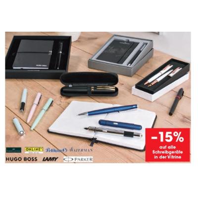 Promotion Bild von -15% auf alle Schreibgeräte in der Vitrine LIBRO