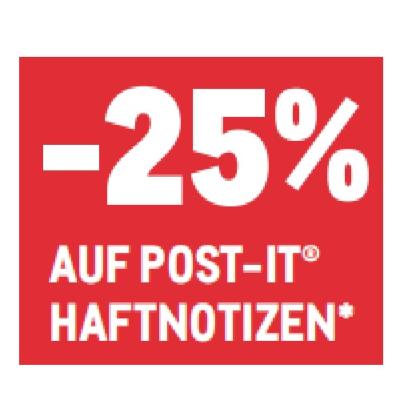 -25% AUF POST-IT HAFTNOTIZEN METRO