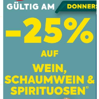 -25% AUF WEIN, SCHAUMWEIN & SPIRITUOSEN BILLA PLUS