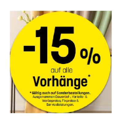 -15% auf alle Vorhänge Betten Reiter