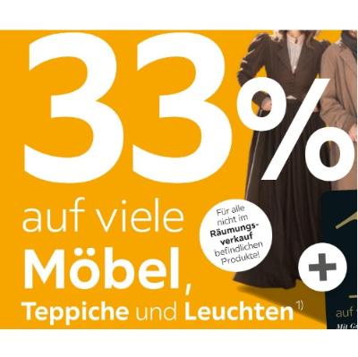 Promotion Bild von 33% auf viele Möbel,Teppiche und Leuchten XXXLutz