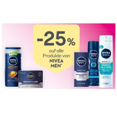 -25% auf alle Produkte von NIVEA MEN BIPA