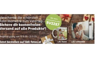 Promotion Bild von Verschenke die schönsten Foto-Momente zum Vatertag: Sichere dir kostenfreien Versand auf alle Produkte! Mit dem Gutscheincode: BV2287 Lidl