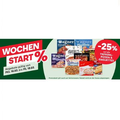 -25% auf alle TIEFKÜHLPIZZEN & -BAGUETTES MPREIS