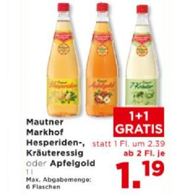 Promotion Bild von Mautner Markhof Hesperiden-, Kräuteressig oder Apfelgold ab 2 Fl. je 1.19€ Unimarkt