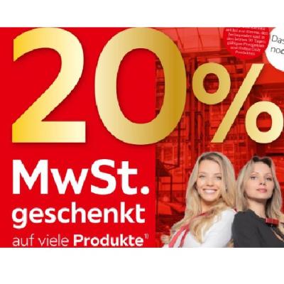 Promotion Bild von 20% MwSt. geschenkt auf viele Produkte XXXLutz