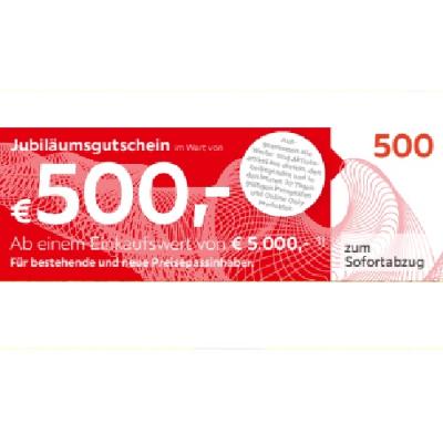 Jubiläumsgutschein im Wert von € 500,- Ab einem Einkaufswert von € 5.000,- zum Sofortabzug XXXLutz