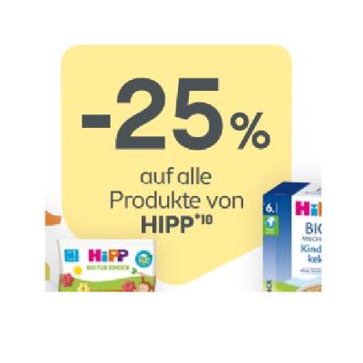 Promotion Bild von -25% auf alle Produkte von HIPP BIPA