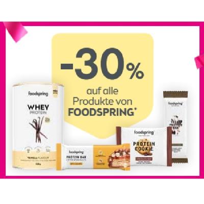-30% auf alle Produkte von FOODSPRING BIPA