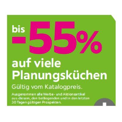 bis -55% auf viele Planungsküchen mömax