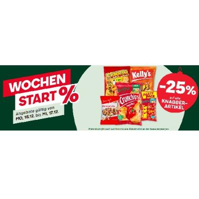 -25% auf alle KNABBERARTIKEL MPREIS