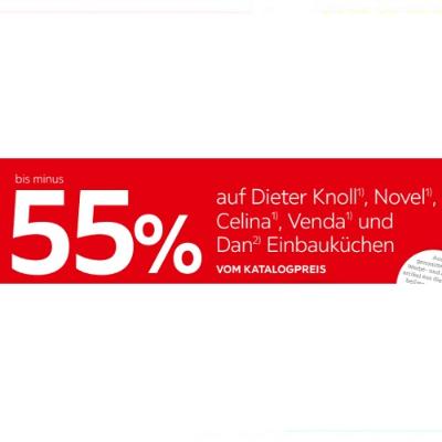 Promotion Bild von bis minus 55% auf Dieter Knoll, Novel, Celina, Venda und Dan Einbauküchen VOM KATALOGPREIS XXXLutz