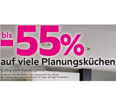 bis -55% auf viele Planungsküchen mömax