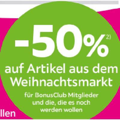 Promotion Bild von -50% auf Artikel aus dem Weihnachtsmarkt mömax
