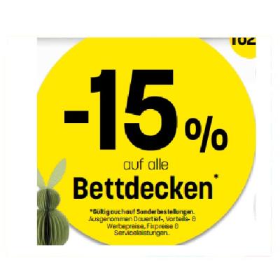 -15% auf alle Bettdecken Betten Reiter