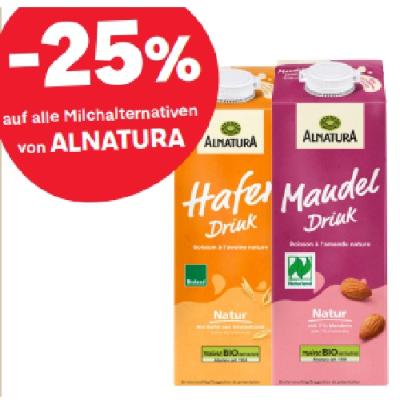 -25% auf alle Milchalternativen von ALNATURA MPREIS