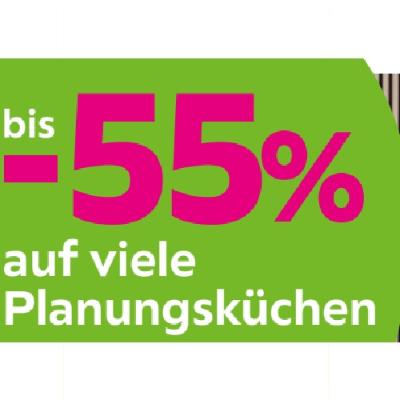 bis -55% auf viele Planungsküchen mömax