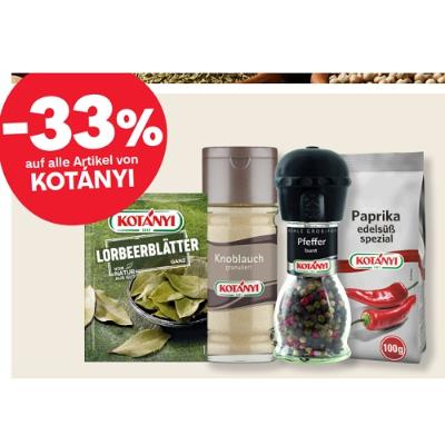 -33% auf alle Artikel von KOTÁNYI MPREIS