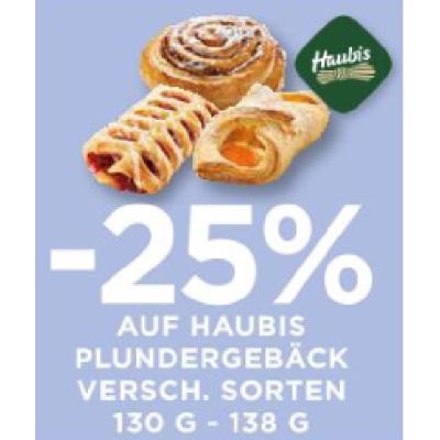 Promotion Bild von -25% AUF HAUBIS PLUNDERGEBÄCK VERSCH. SORTEN 130 G - 138 G Unimarkt