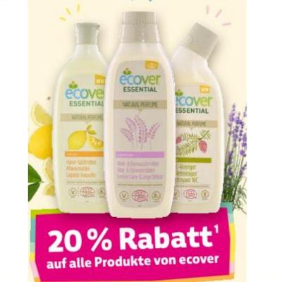 20% Rabatt auf alle Produkte von ecover Denns BioMarkt
