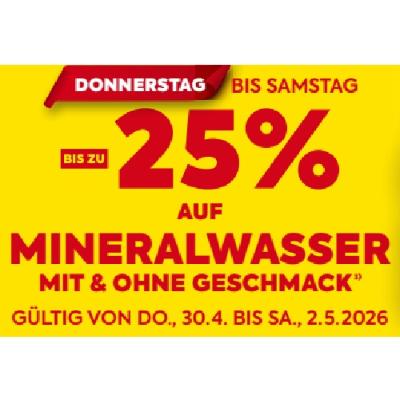 BIS ZU -25% AUF MINERALWASSER MIT & OHNE GESCHMACK BILLA