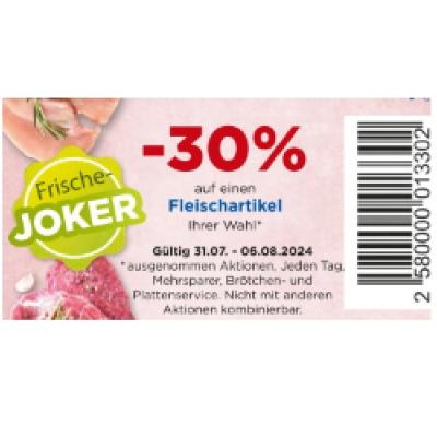 Promotion Bild von -30% auf einen Fleischartikel Ihrer Wahl Unimarkt