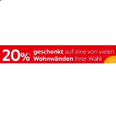 20% geschenkt auf eine von vielen Wohnwänden Ihrer Wahl XXXLutz