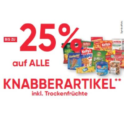BIS ZU -25% auf ALLE KNABBERARTIKEL inkl. Trockenfrüchte Maximarkt