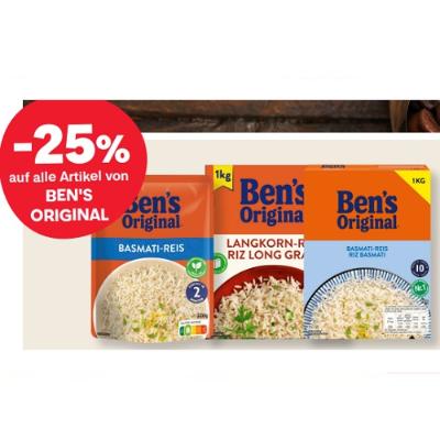 -25% auf alle Artikel von BEN'S ORIGINAL MPREIS