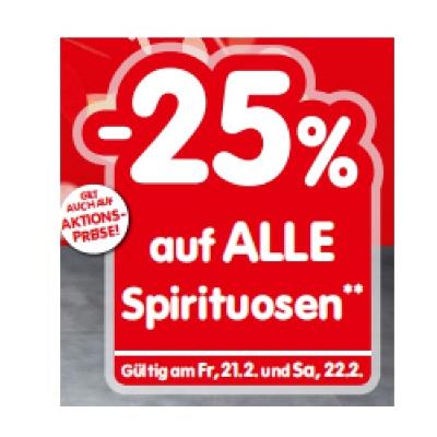 -25% auf ALLE Spirituosen INTERSPAR