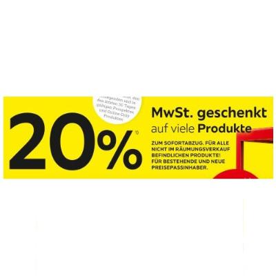 20% MwSt. geschenkt auf viele Produkte XXXLutz